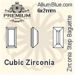 PREMIUM Zirconia Step Baguette (PM9527) 6x4mm - Cubic Zirconia