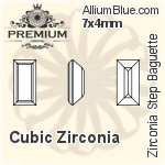 PREMIUM Zirconia Step Baguette (PM9527) 10x8mm - Cubic Zirconia