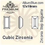 PREMIUM Zirconia Step Baguette (PM9527) 9x7mm - Cubic Zirconia