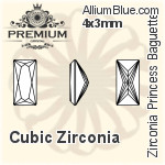 PREMIUM Zirconia Princess Baguette (PM9547) 7x5mm - Cubic Zirconia