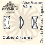 プレミアム Zirconia Princess Baguette (PM9547) 9x7mm - キュービックジルコニア