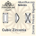 プレミアム Zirconia Princess Baguette (PM9547) 7x5mm - キュービックジルコニア