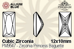 PREMIUM Zirconia Princess Baguette (PM9547) 12x10mm - Cubic Zirconia