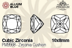 PREMIUM CRYSTAL Zirconia Cushion 10x8mm Zirconia Black