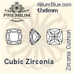 PREMIUM Zirconia Cushion (PM9658) 10x8mm - Cubic Zirconia