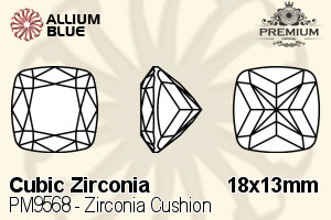 PREMIUM CRYSTAL Zirconia Cushion 18x13mm Zirconia Garnet