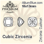 プレミアム Zirconia Cushion (PM9658) 12x10mm - キュービックジルコニア