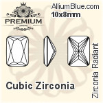 プレミアム Zirconia Radiant (PM9620) 12x10mm - キュービックジルコニア