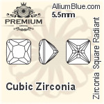 PREMIUM Zirconia Square Radiant (PM9675) 6.5mm - Cubic Zirconia