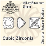 プレミアム Zirconia Square Radiant (PM9675) 10mm - キュービックジルコニア