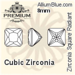 プレミアム Zirconia Square Radiant (PM9675) 6mm - キュービックジルコニア