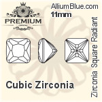 プレミアム Zirconia Square Radiant (PM9675) 5.5mm - キュービックジルコニア