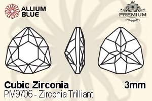 プレミアム Zirconia Trilliant (PM9706) 3mm - キュービックジルコニア