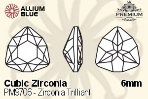 PREMIUM CRYSTAL Zirconia Trilliant 6mm Zirconia Blue Sapphire