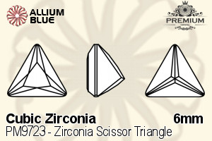 PREMIUM CRYSTAL Zirconia Scissor Triangle 6mm Zirconia White