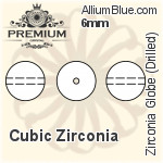 PREMIUM Zirconia Globe (Drilled) (PM9810) 14mm - Cubic Zirconia