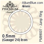 Jump Ring (PM99001) ⌀4mm - 0.5mm (Gauge 24) Iron