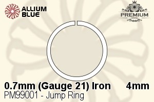 Jump Ring (PM99001) ⌀4mm - 0.7mm (Gauge 21) Iron - 关闭视窗 >> 可点击图片