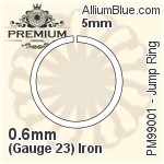 Jump Ring (PM99001) ⌀5mm - 0.6mm (Gauge 23) Iron