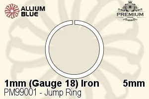 Jump Ring (PM99001) ⌀5mm - 1mm (Gauge 18) Iron - Click Image to Close