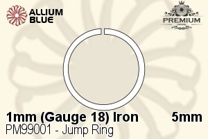 Jump Ring (PM99001) ⌀5mm - 1mm (Gauge 18) アイアン