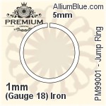 Jump Ring (PM99001) ⌀5mm - 1mm (Gauge 18) Iron