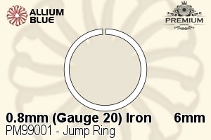 Jump Ring (PM99001) ⌀6mm - 0.8mm (Gauge 20) Iron - Haga Click en la Imagen para Cerrar