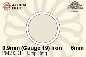 Jump Ring (PM99001) ⌀6mm - 0.9mm (Gauge 19) アイアン
