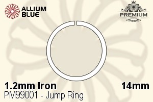 Jump Ring (PM99001) ⌀14mm - 1.2mm Iron - Haga Click en la Imagen para Cerrar