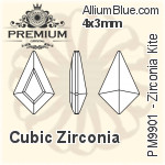 プレミアム Zirconia Kite (PM9901) 8x6mm - キュービックジルコニア