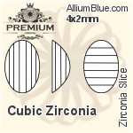 プレミアム Zirconia Slice (PM9903) 6x4mm - キュービックジルコニア
