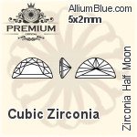 プレミアム Zirconia Half Moon (PM9950) 6x4mm - キュービックジルコニア