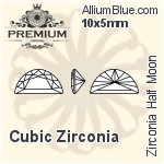 PREMIUM Zirconia Half Moon (PM9950) 6x4mm - Cubic Zirconia