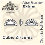 プレミアム Zirconia Half Moon (PM9950) 10x5mm - キュービックジルコニア