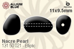 PRECIOSA Elliptic Pearl 1H 11x9.5 gold