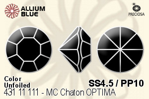 宝仕奥莎 机切尖底石 OPTIMA (431 11 111) SS4.5 / PP10 - 颜色 无水银底