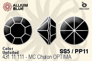 宝仕奥莎 机切尖底石 OPTIMA (431 11 111) SS5 / PP11 - 颜色 无水银底