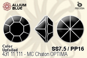 Preciosa MC Chaton OPTIMA (431 11 111) SS7.5 / PP16 - Color Unfoiled