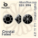 Preciosa MC Chaton OPTIMA (431 11 111) SS7.5 / PP16 - Clear Crystal With Golden Foiling