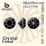 Preciosa MC Chaton OPTIMA (431 11 111) SS2.5 / PP6 - Clear Crystal With Golden Foiling