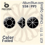 Preciosa MC Chaton OPTIMA (431 11 111) SS0 / PP3 - Color With Golden Foiling