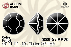 PRECIOSA Chaton O ss9.5/pp20 g.quartz G