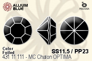 Preciosa MC Chaton (431 11 111) SS11.5 / PP23 - Colour (Uncoated) With Golden Foiling