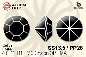 Preciosa MC Chaton OPTIMA (431 11 111) SS13.5 / PP26 - Color With Golden Foiling