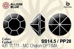 Preciosa MC Chaton OPTIMA (431 11 111) SS14.5 / PP28 - Color With Golden Foiling