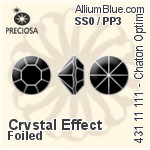 Preciosa MC Chaton OPTIMA (431 11 111) SS0 / PP3 - Crystal Effect With Silver Foiling