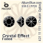 Preciosa MC Chaton OPTIMA (431 11 111) SS9.5 / PP20 - Crystal Effect With Silver Foiling