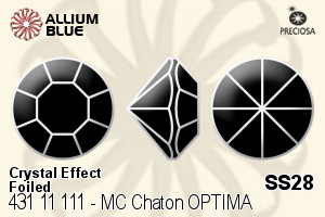 宝仕奥莎 机切尖底石 OPTIMA (431 11 111) SS28 - 白色（镀膜） 银箔底