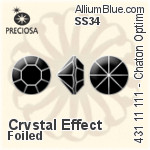 Preciosa MC Chaton (431 11 111) SS34 - Crystal (Coated) With Silver Foiling