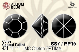 Preciosa MC Chaton OPTIMA (431 11 111) SS7 / PP15 - Color (Coated) With Golden Foiling